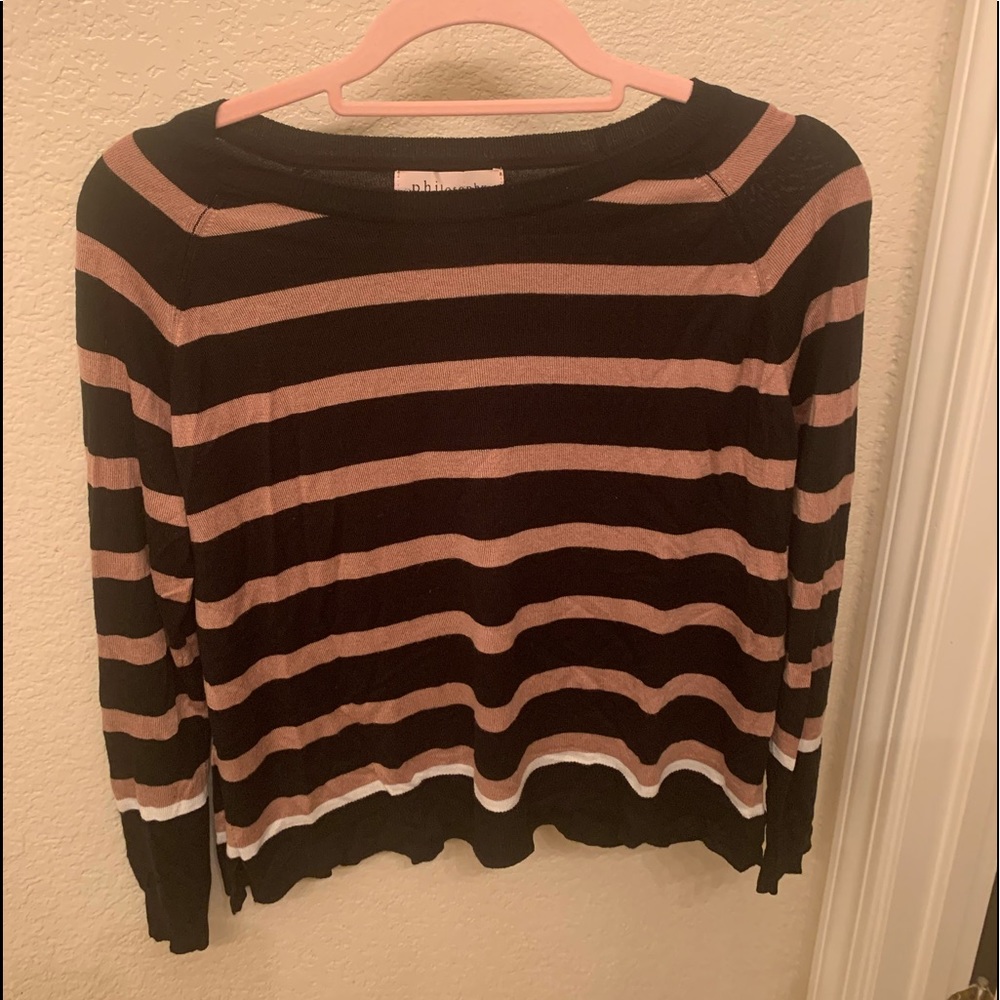 Black & Tan striped long sleeve tee (Philosophy)